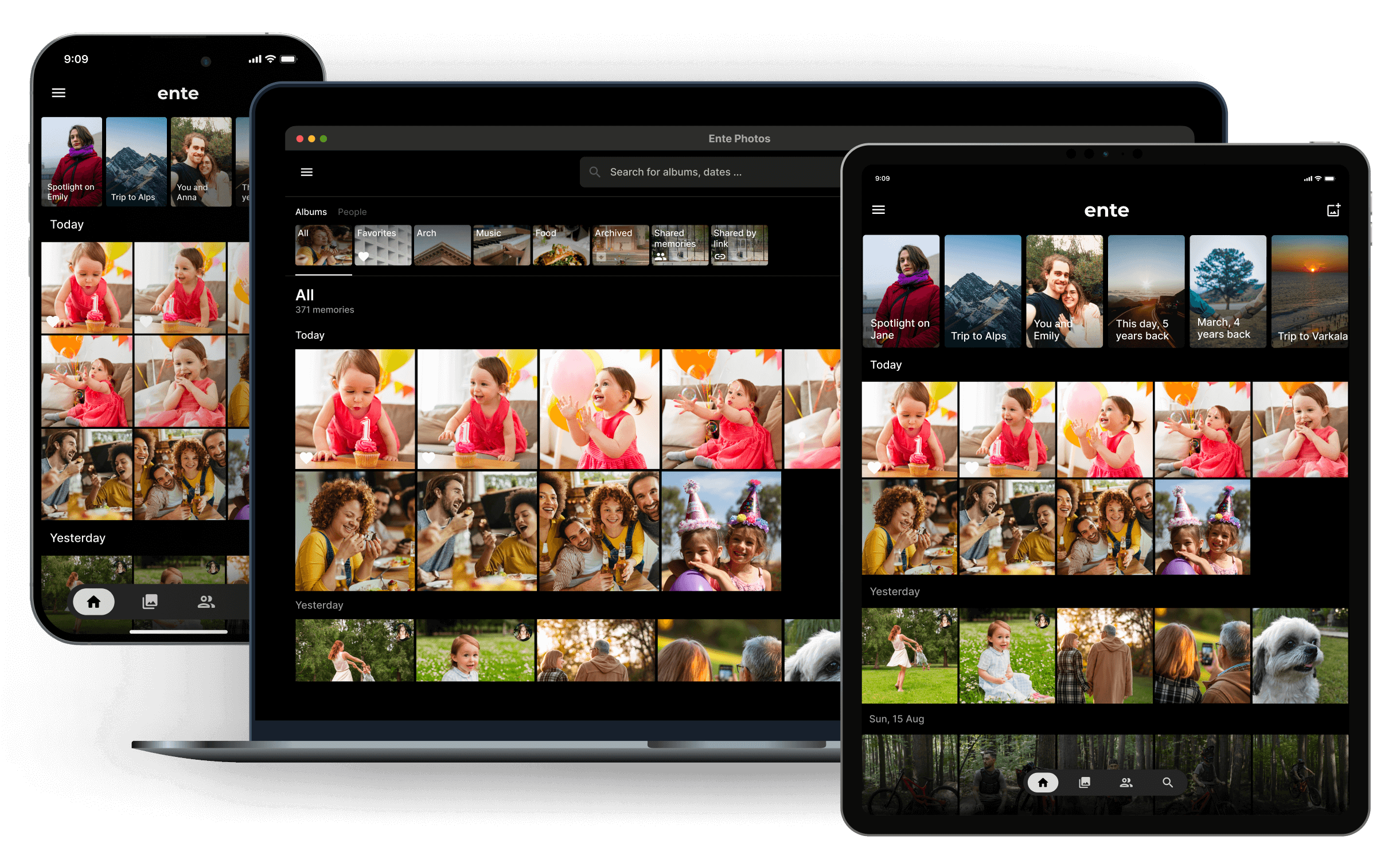 Ente Photos - All Devices (Dark)