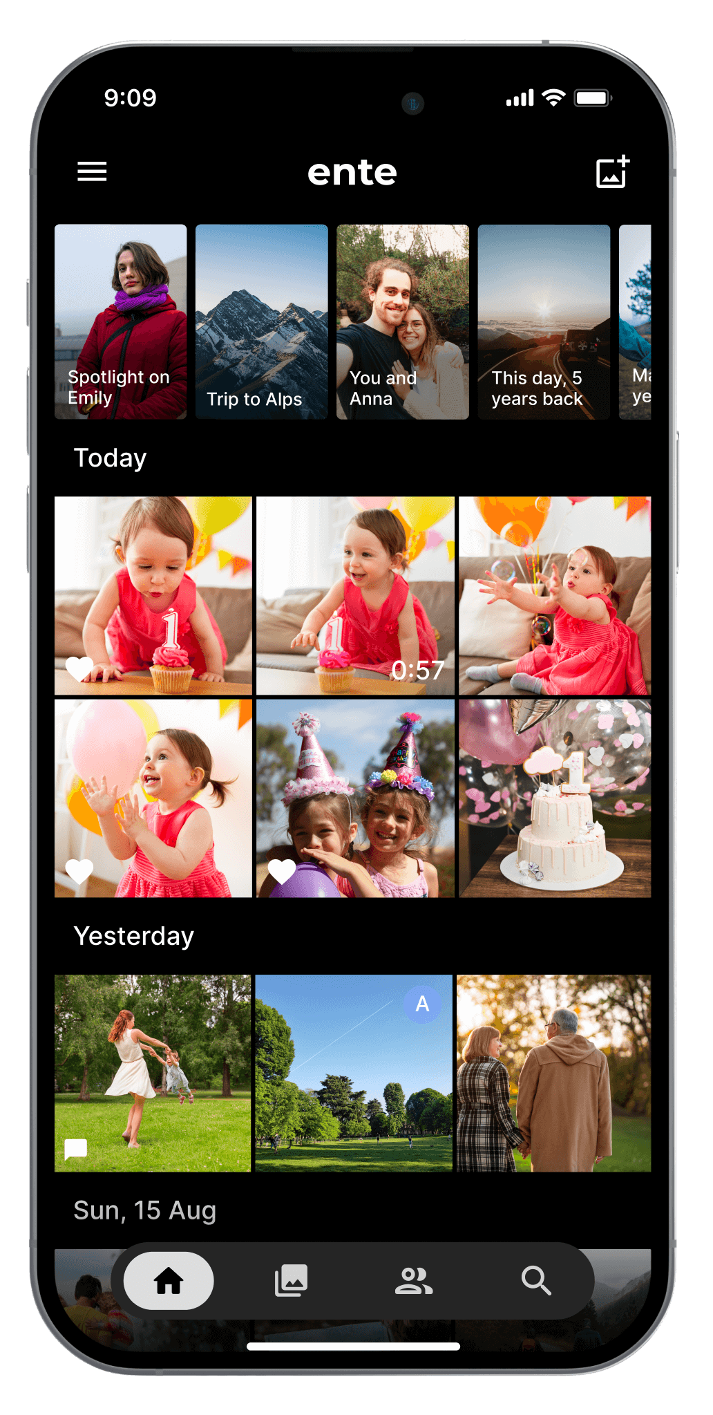 Ente - Home screen