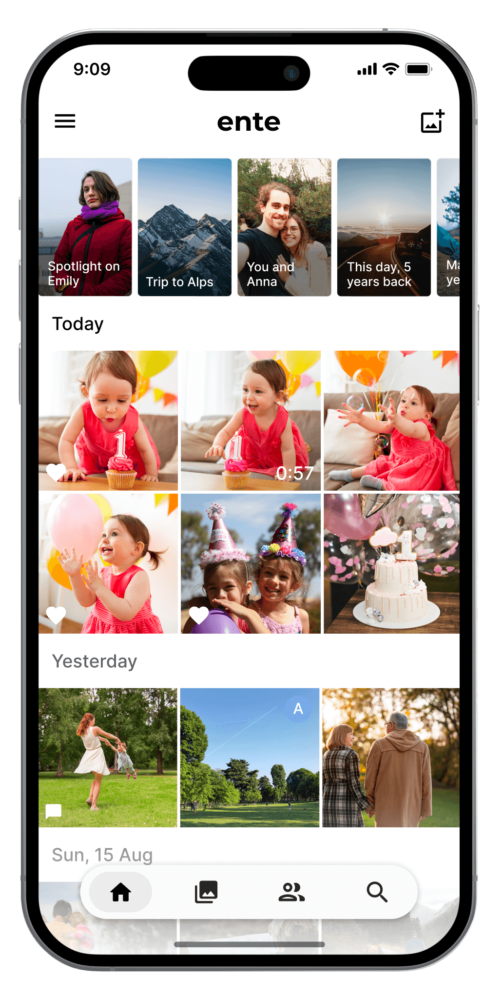 Ente - Home screen