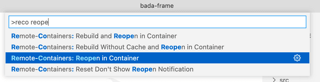 VSCode - Reopen in Container VSCode - Reopen in Container