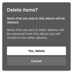 Prompt when both removal from album and deletion would occur Prompt when both removal from album and deletion would occur