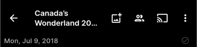 A screenshot of an album title saying 'Canada's Wonderland 20...' A screenshot of an album title saying 'Canada's Wonderland 20...'