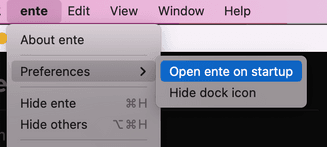 Autostart Ente using preferences menu Autostart Ente using preferences menu