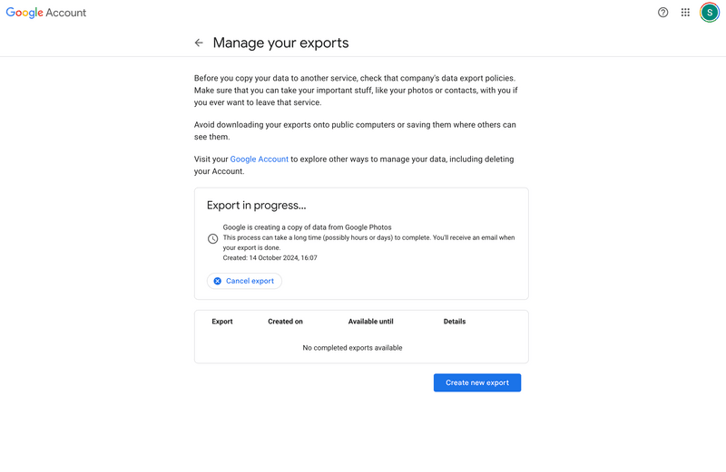 Fourth step
of transferring from Google Photos to Apple Photos Fourth step
of transferring from Google Photos to Apple Photos