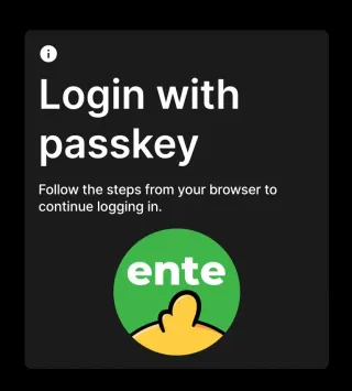 Box that says 'Login with Passkey' with a cute image of a duck's head Box that says 'Login with Passkey' with a cute image of a duck's head