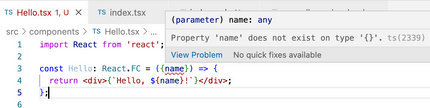 Property 'name' does not exist on type '{}' Property 'name' does not exist on type '{}'