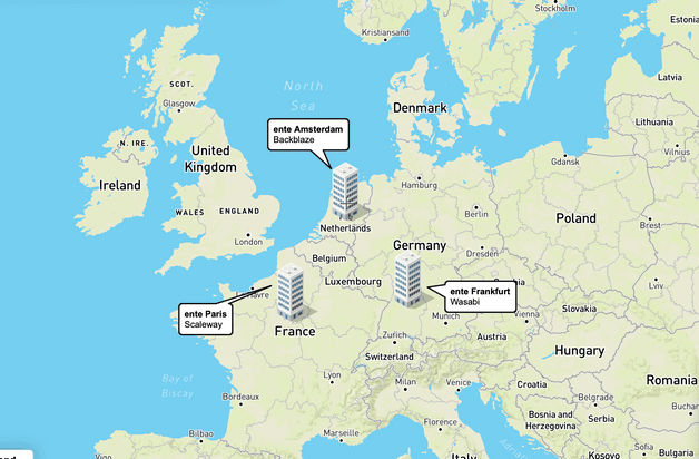 Ente's datacenters in EU Ente's datacenters in EU